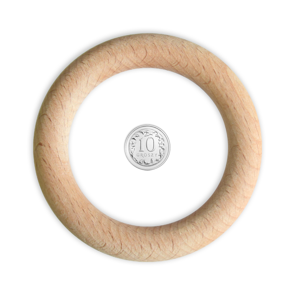 Kółko, pierścień drewniany do makramy - 65 mm, 50 szt.