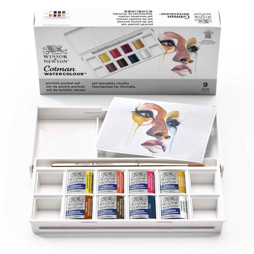 Zestaw farb akwarelowych Cotman Portrait - Winsor & Newton - 8 kolorów