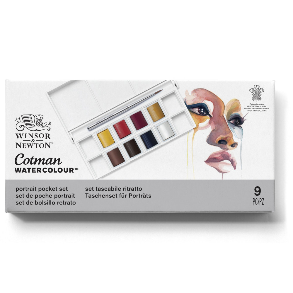 Zestaw farb akwarelowych Cotman Portrait - Winsor & Newton - 8 kolorów