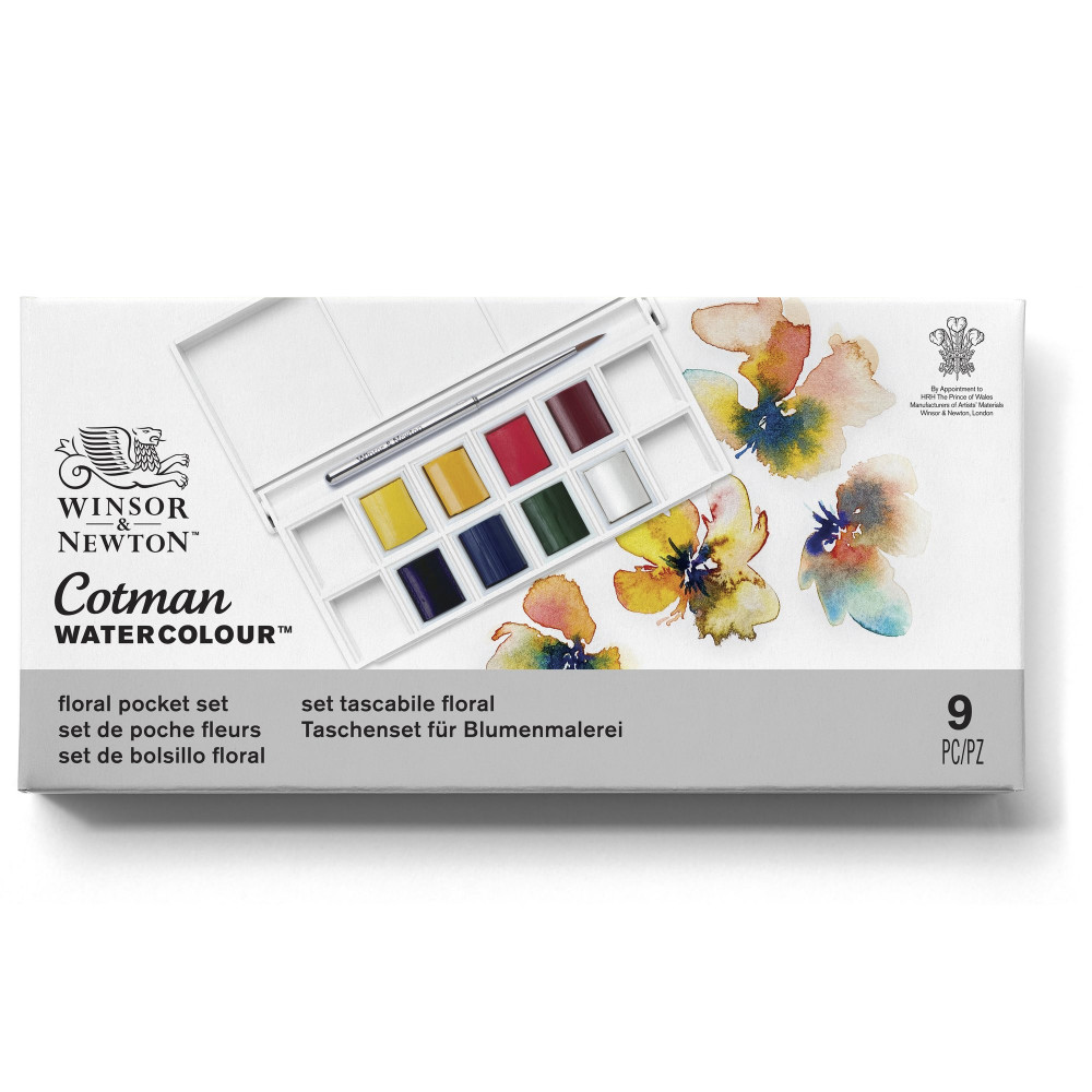 Set of Floral Cotman Watercolors Pocket - Winsor & Newton - 8 colors