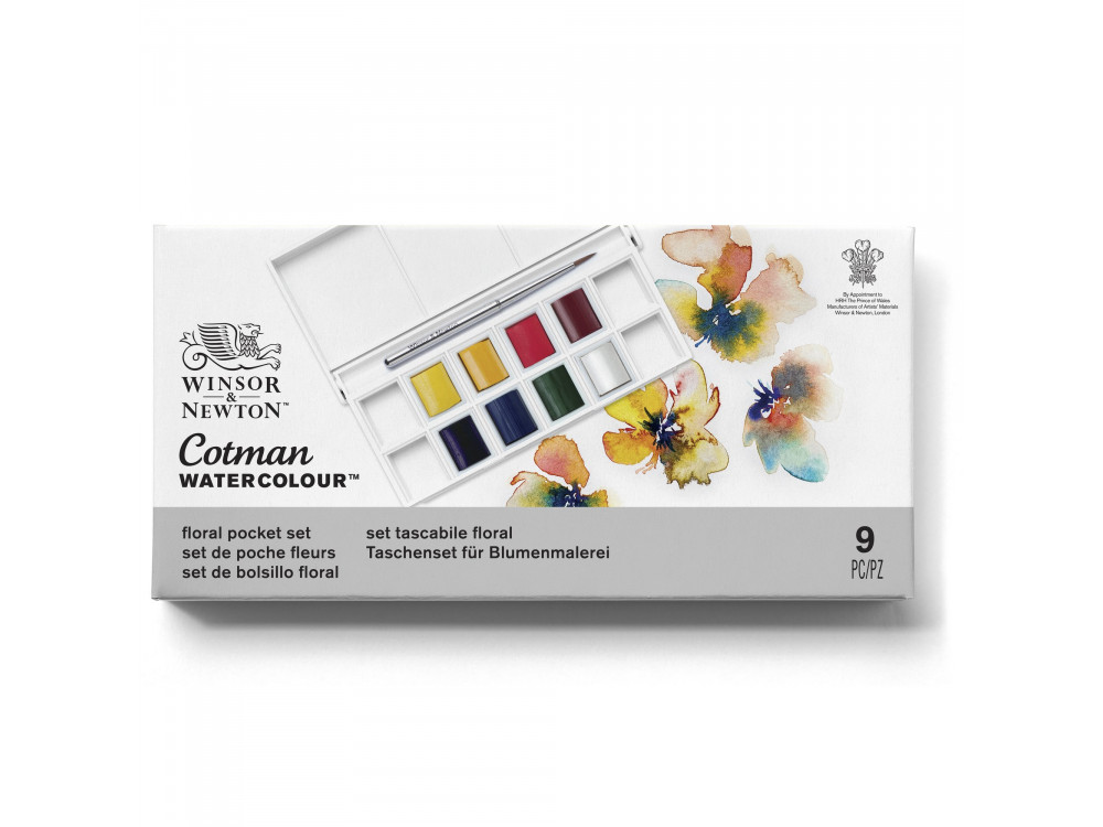 Zestaw farb akwarelowych Cotman Floral - Winsor & Newton - 8 kolorów