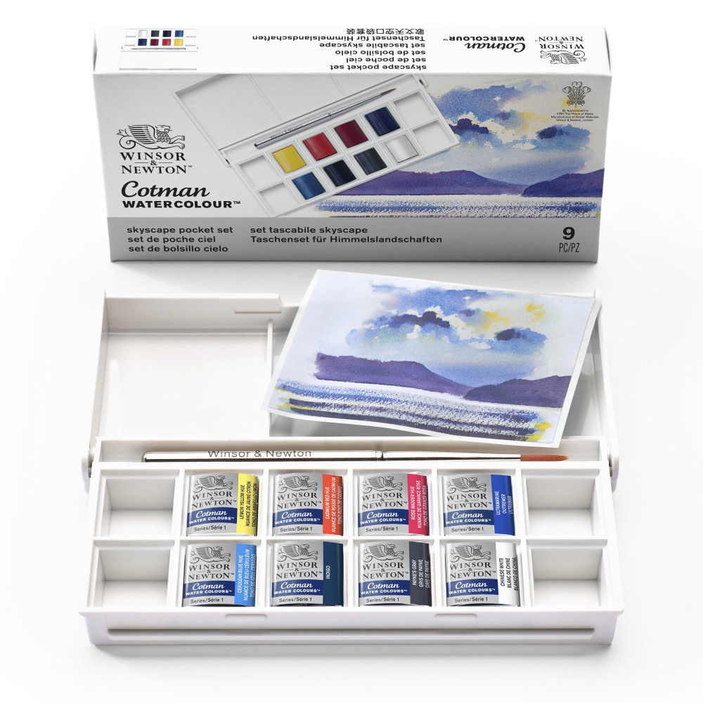 Set of Skyscape Cotman Watercolors Pocket - Winsor & Newton - 8 colors