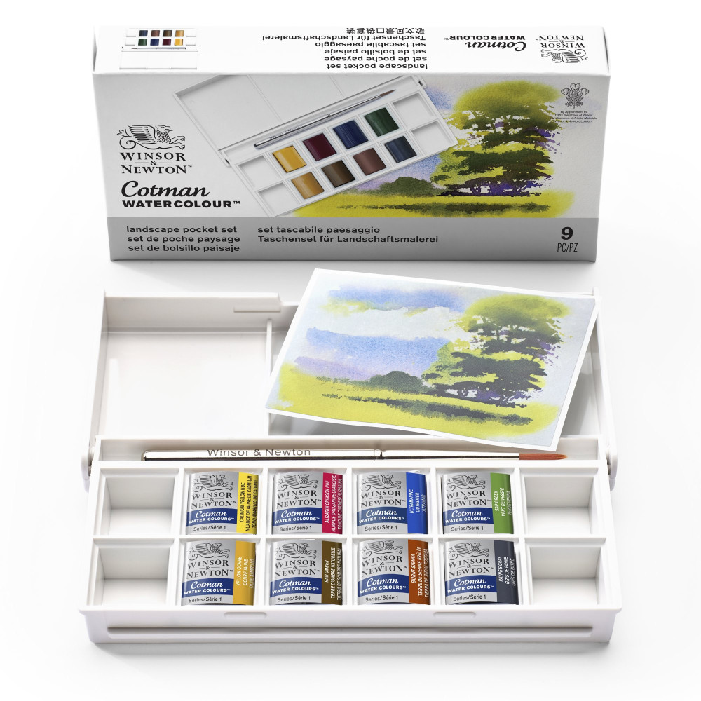 Zestaw farb akwarelowych Cotman Landscape - Winsor & Newton - 8 kolorów