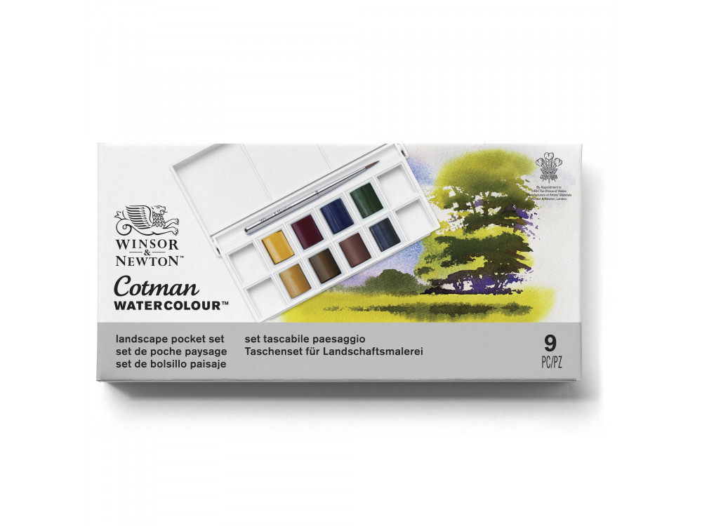 Set of Landscape Cotman Watercolors Pocket - Winsor & Newton - 8 colors