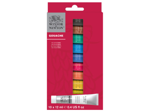 Set of gouache paints - Winsor & Newton - 10 colors x 12 ml