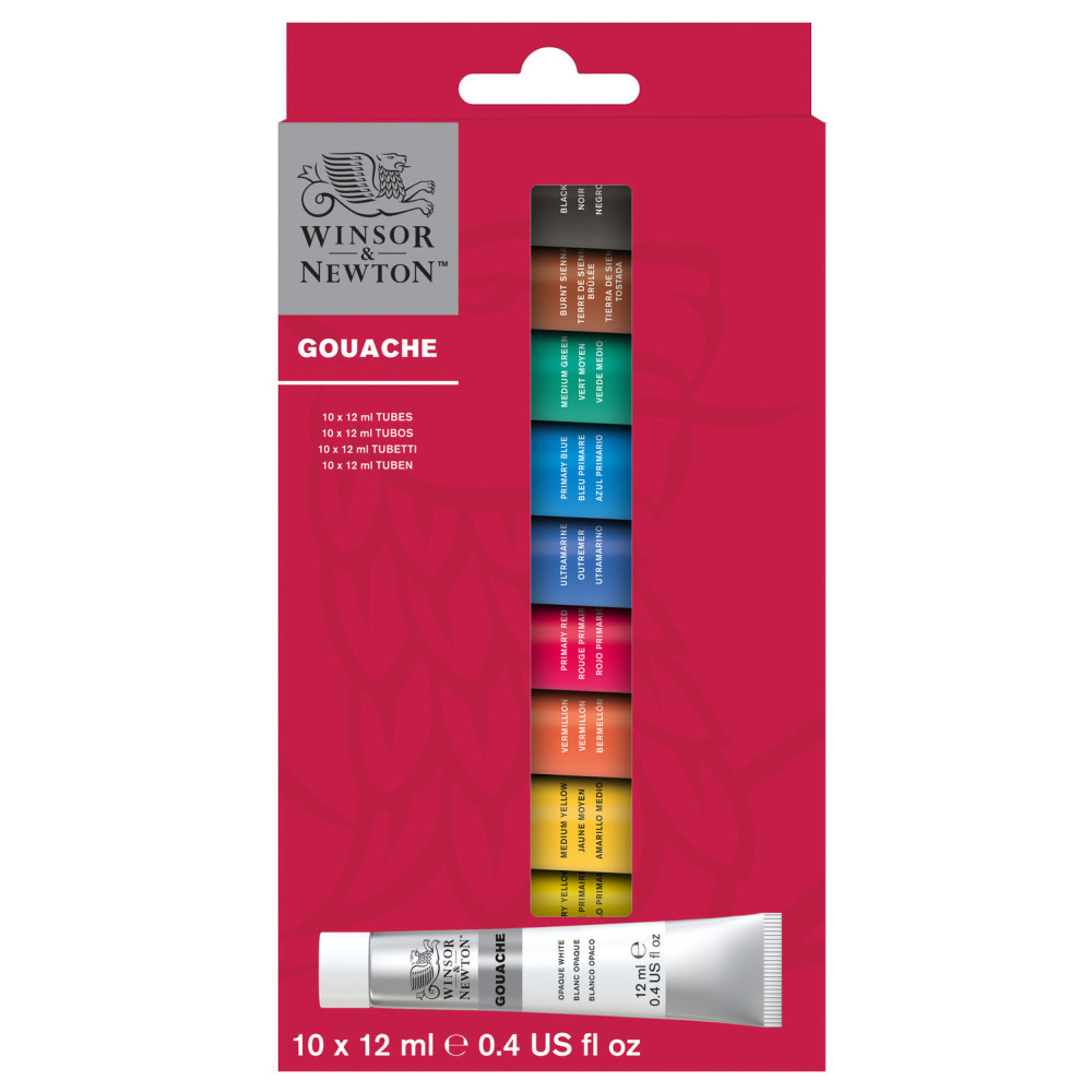 Set of gouache paints - Winsor & Newton - 10 colors x 12 ml