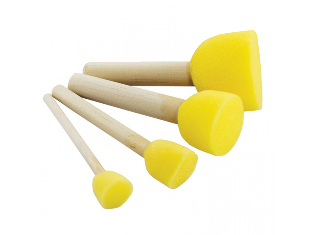 Sponge-tip stippling brush set - Pentart - 4 pcs
