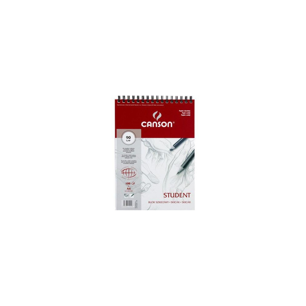 Sketch pad Student A4 - Canson - spiral-bound, 90 g, 100 sheets