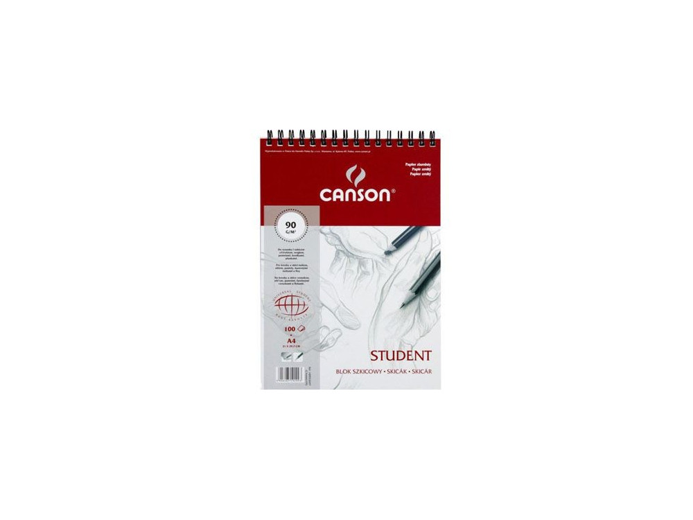 Sketch pad Student A4 - Canson - spiral-bound, 90 g, 100 sheets