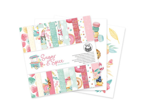 Set of scrapbooking papers 15 x 15 cm - Piątek Trzynastego - Sugar and Spice