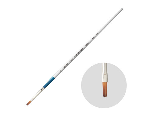 Flat, mixed bristles, Watercolor Resable brush, 3100H series - Holbein - no. 0