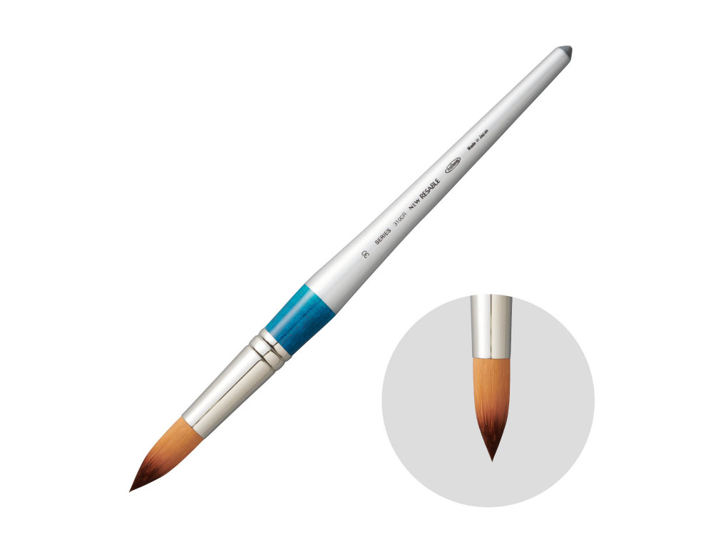 Round, mixed bristles, Watercolor Resable brush, 3100R series - Holbein - no. 30