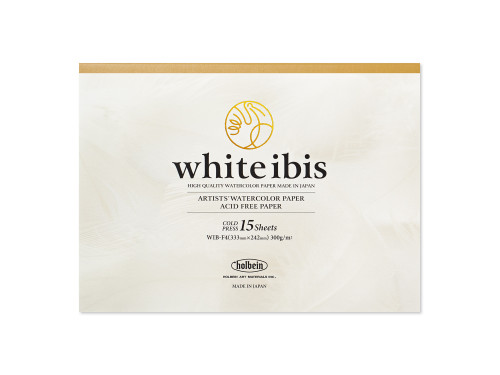 Papier do akwareli White Ibis - Holbein - cold press, 33 x 24 cm, 300 g, 15 ark.