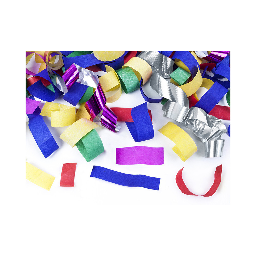 Wystrzałowe konfetti, tuba - konfetti i serpentyny, kolorowe, 40 cm