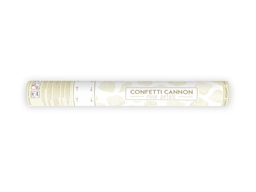 Confetti cannon - rose petals, cream, 40 cm