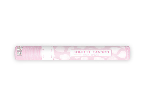 Confetti cannon - rose petals, white, 40 cm