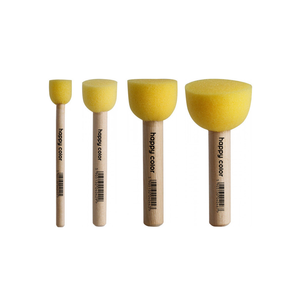 Sponge-tip stippling brush set - Happy Color - 4 pcs