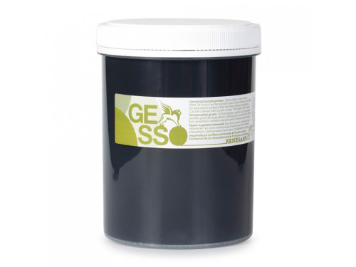 Gesso universal primer for oil and acrylic paints - Renesans - black, 1200 ml
