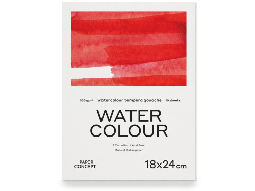 Blok do akwareli Watercolour - PaperConcept - cold press 18 x 24 cm 300 g 10 ark.