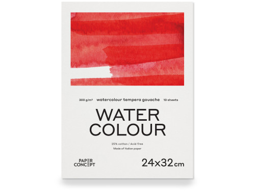 Blok do akwareli Watercolour - PaperConcept - cold press 24 x 32 cm 300 g 10 ark.