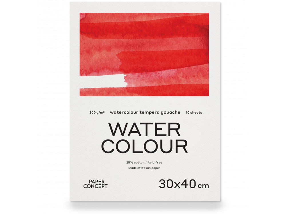 Blok do akwareli Watercolour - PaperConcept - cold press, 30 x 40 cm, 300 g, 10 ark.