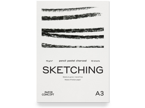 Blok szkicowy Sketching - PaperConcept - medium grain A3 90 g 50 ark.