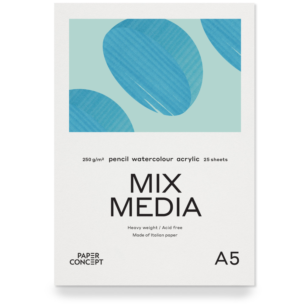 Blok uniwersalny Mix Media - PaperConcept - medium grain, A5, 250 g, 25 ark.