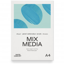 Blok uniwersalny Mix Media - PaperConcept - medium grain, A4, 250 g, 25 ark.