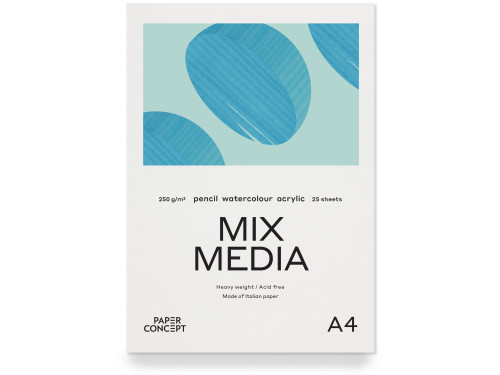 Blok uniwersalny Mix Media - PaperConcept - medium grain A4 250 g 25 ark.