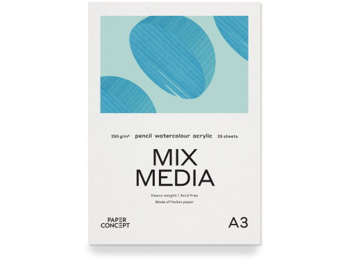 Mix Media paper pad - PaperConcept - medium grain A3 250 g 25 sheets