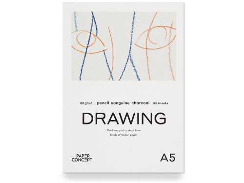 Drawing paper pad - PaperConcept - medium grain A5 120 g 50 sheets