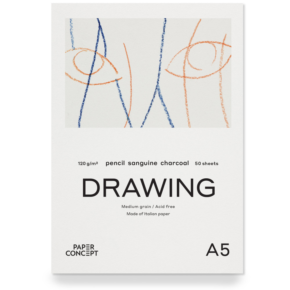 Blok rysunkowy Drawing - PaperConcept - medium grain, A5, 120 g, 50 ark.