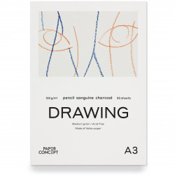 Blok rysunkowy Drawing - PaperConcept - medium grain, A3, 120 g, 50 ark.