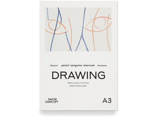 Drawing paper pad - PaperConcept - medium grain A3 120 g 50 sheets