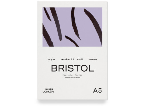 Blok do kredek i tuszu Bristol - PaperConcept - smooth A5 190 g 20 ark.