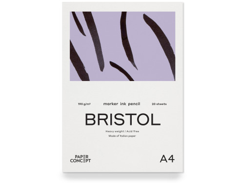 Bristol paper pad - PaperConcept - smooth A4 190 g 20 sheets