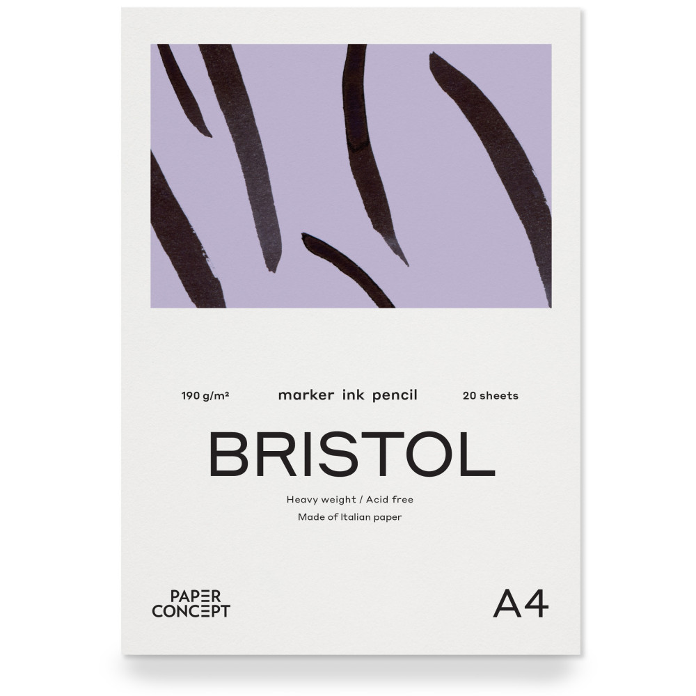 Bristol paper pad - PaperConcept - smooth, A4, 190 g, 20 sheets