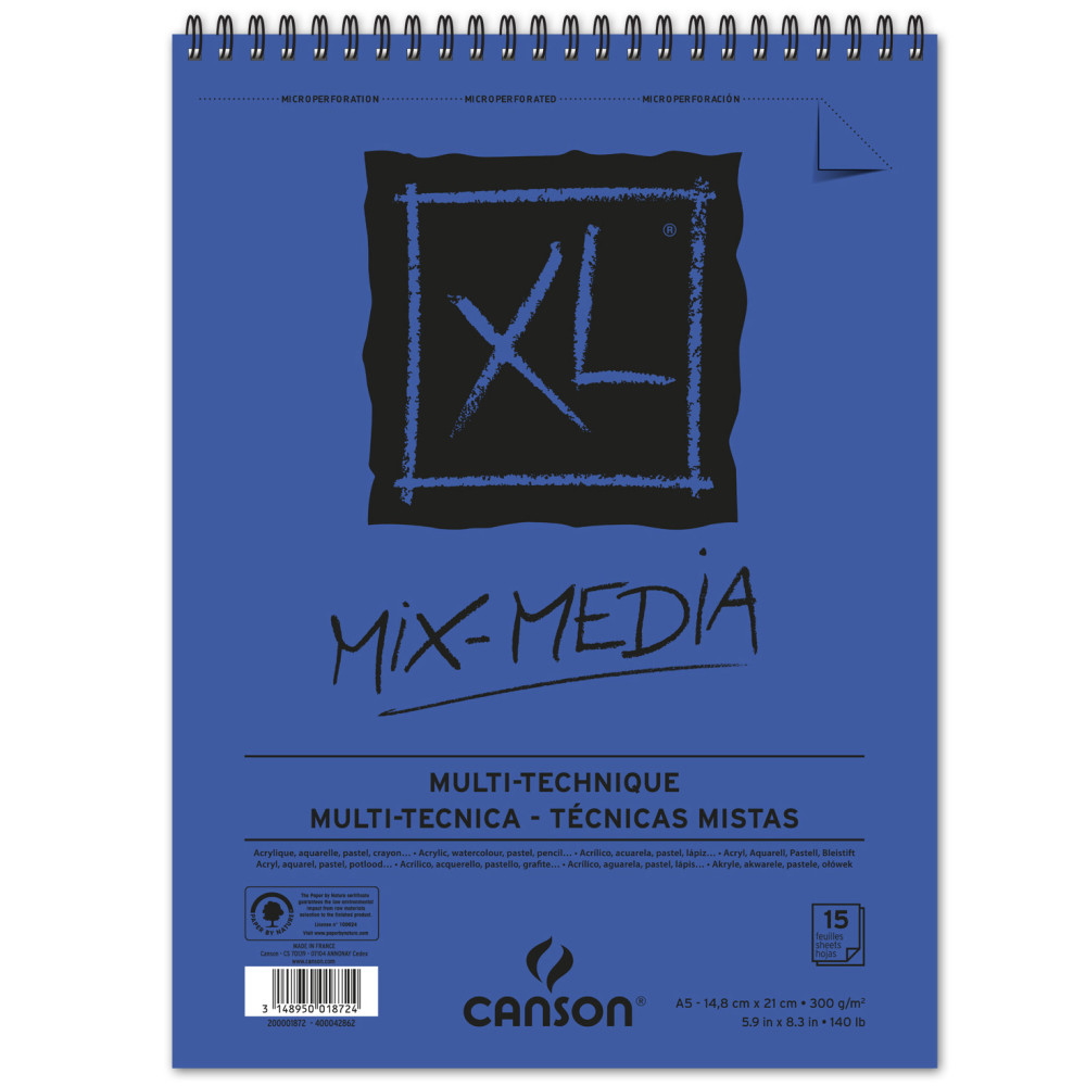 Paper Pad Mixmedia XL - Canson - A5, 300 g, 15 sheets