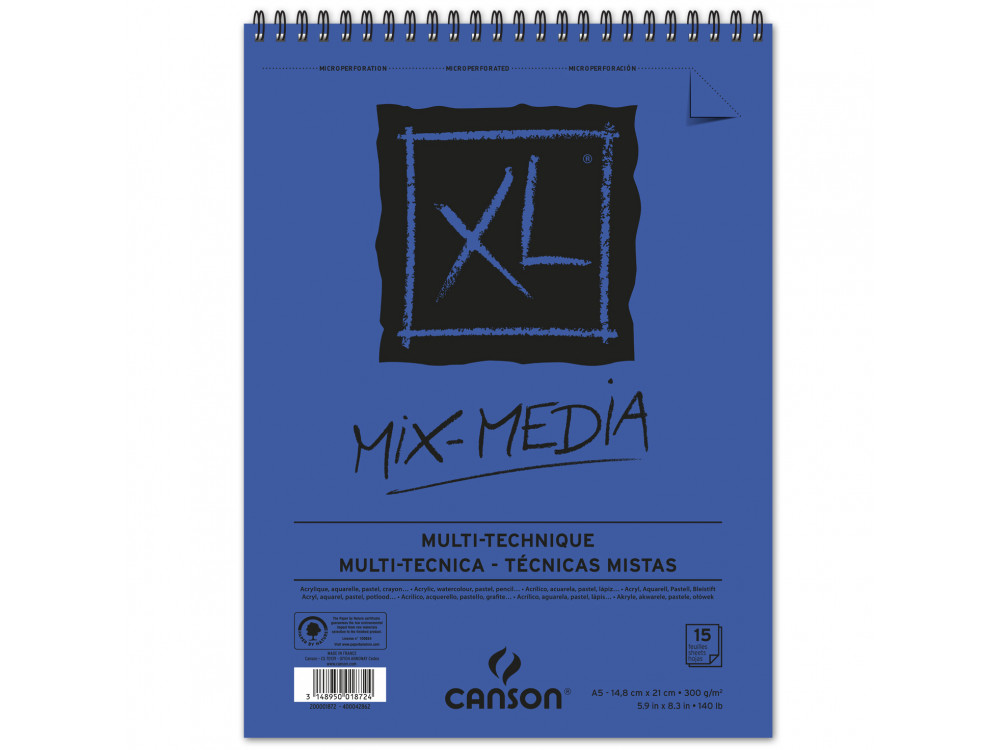 Blok uniwersalny Mixmedia XL - Canson - A5, 300 g, 15 ark.