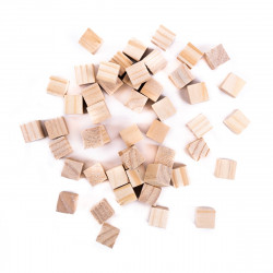 Wooden cubes - DpCraft - natural, 1,5 cm x 1,5 cm, 49 pcs