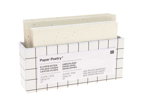Zestaw kopert i kart - Paper Poetry - Ivory, A7, 10 szt.