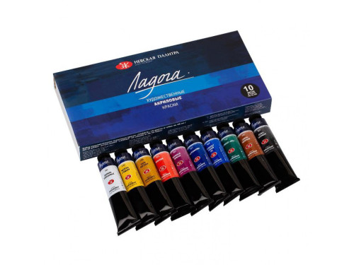 Set of acrylic paints Ladoga - St. Petersburg - 10 colors x 46 ml