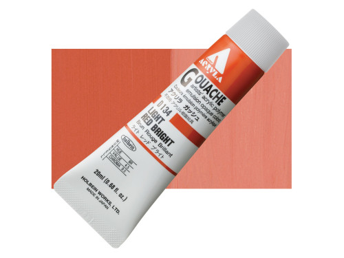 Farba gwasz Acryla Gouache - Holbein - Light Red Bright, 20 ml