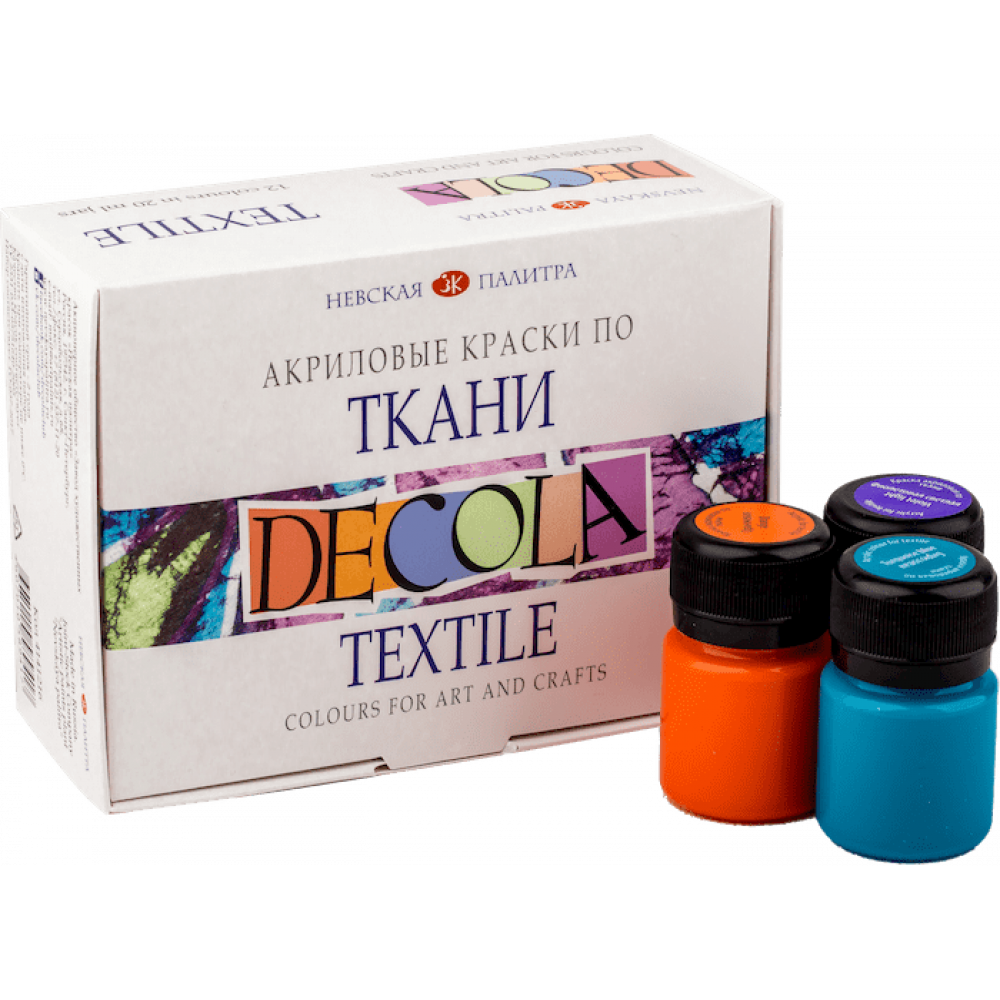 Zestaw farb akrylowych do tkanin Decola - St. Petersburg - 12 kolorów x 20 ml