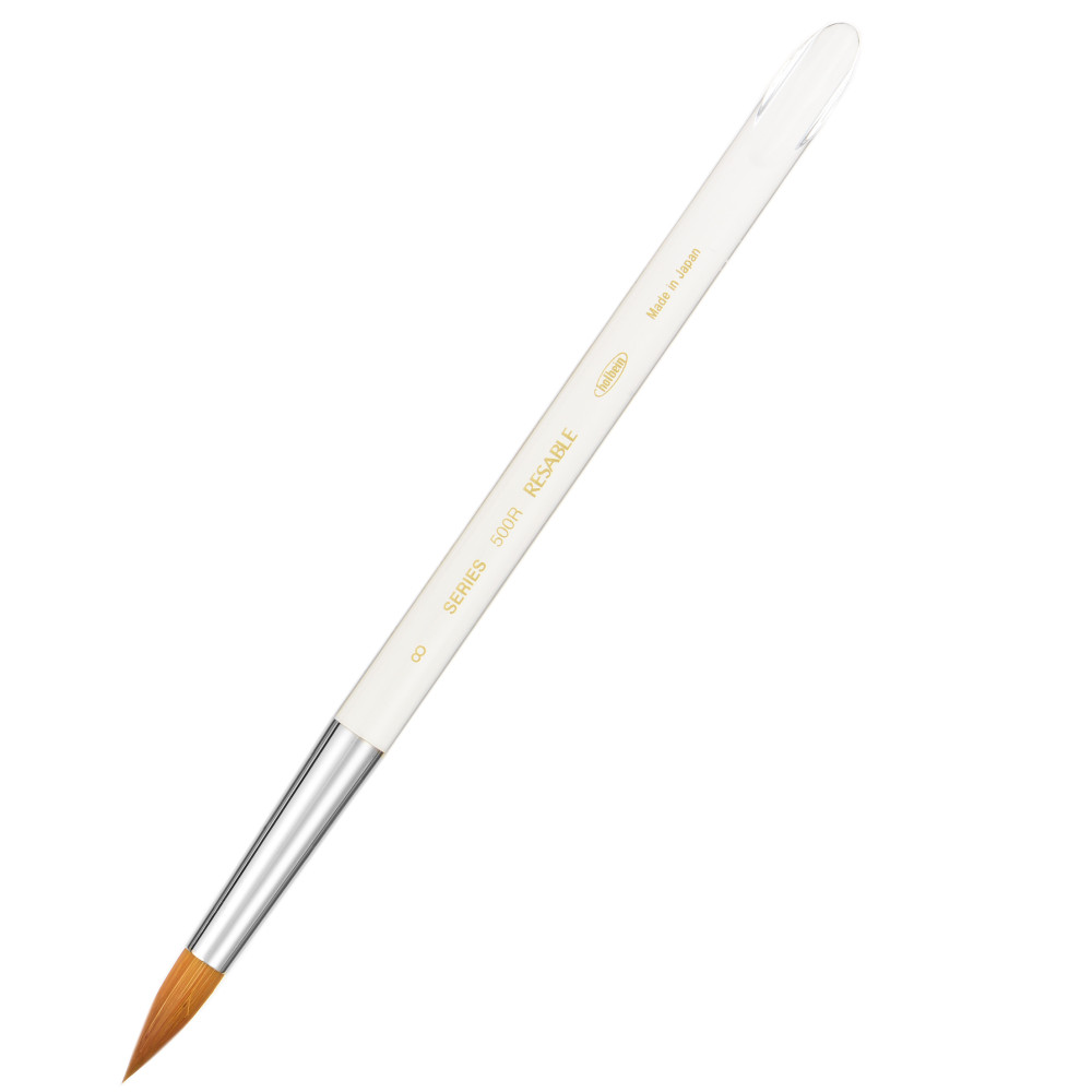 Round, mixed bristles, Watercolor Resable brush, 500R series - Holbein - no. 8
