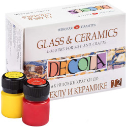 Zestaw farb akrylowych do szkła i ceramiki Decola - St. Petersburg - 12 kolorów x 20 ml
