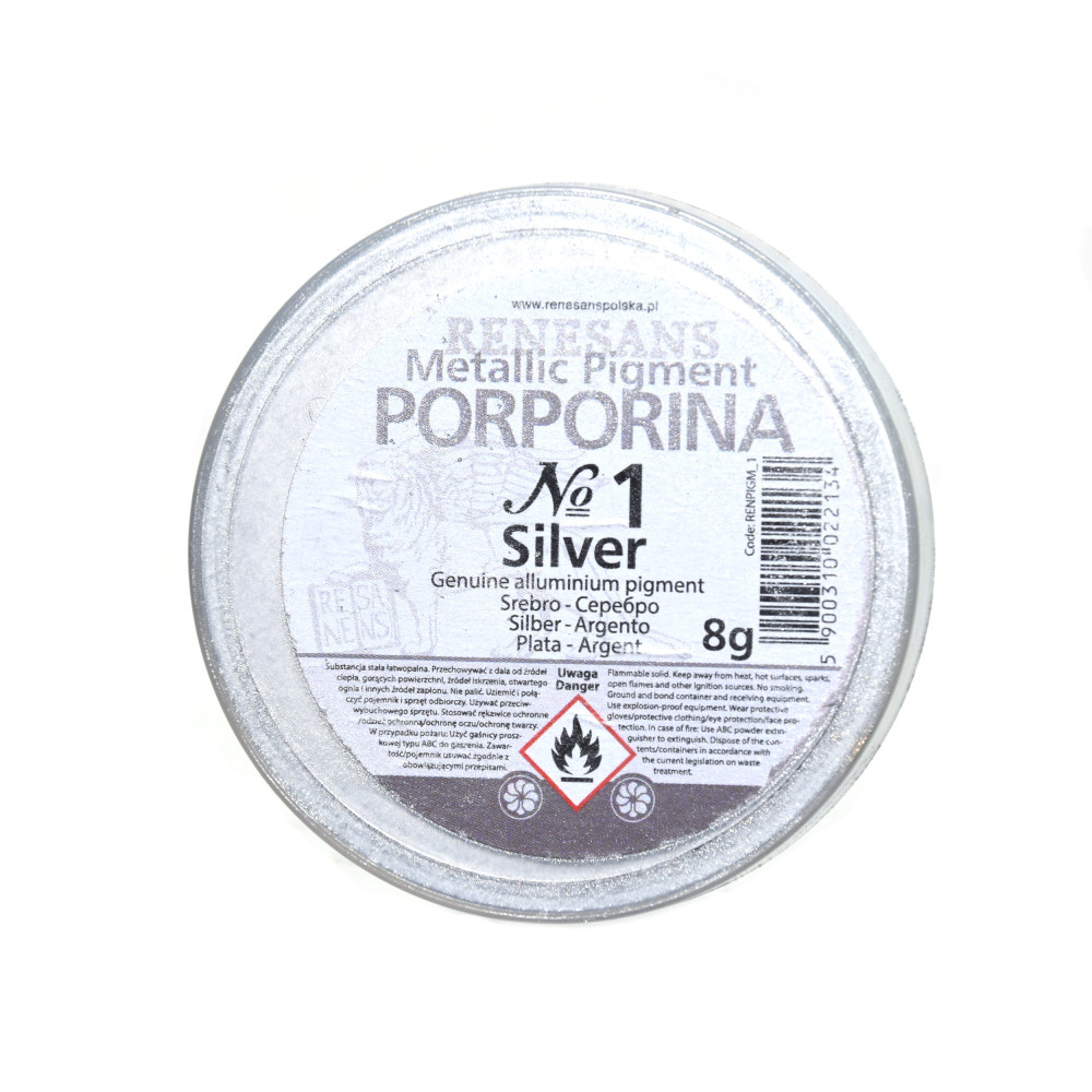 Porporina, pigment metaliczny - Renesans - srebrna, 8 g
