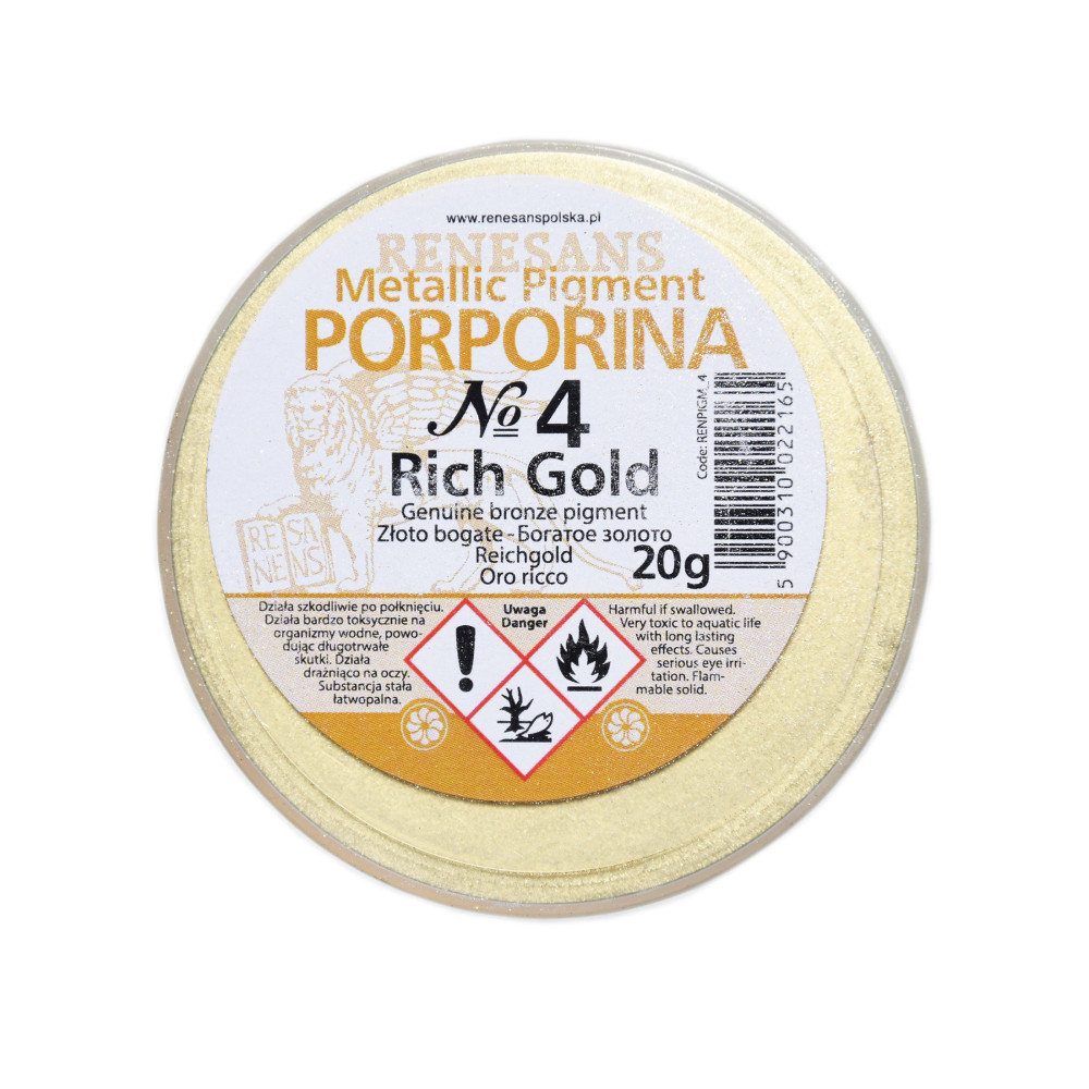 Porporina, pigment metaliczny - Renesans - złoto bogate, 20 g