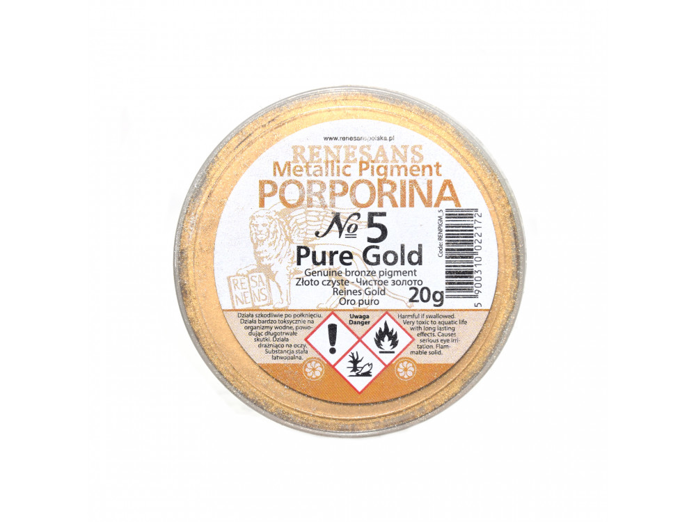 Porporina, pigment metaliczny - Renesans - złoto czyste, 20 g