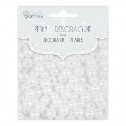 Decorative pearls - white, 8 mm, 40 g